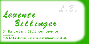 levente billinger business card